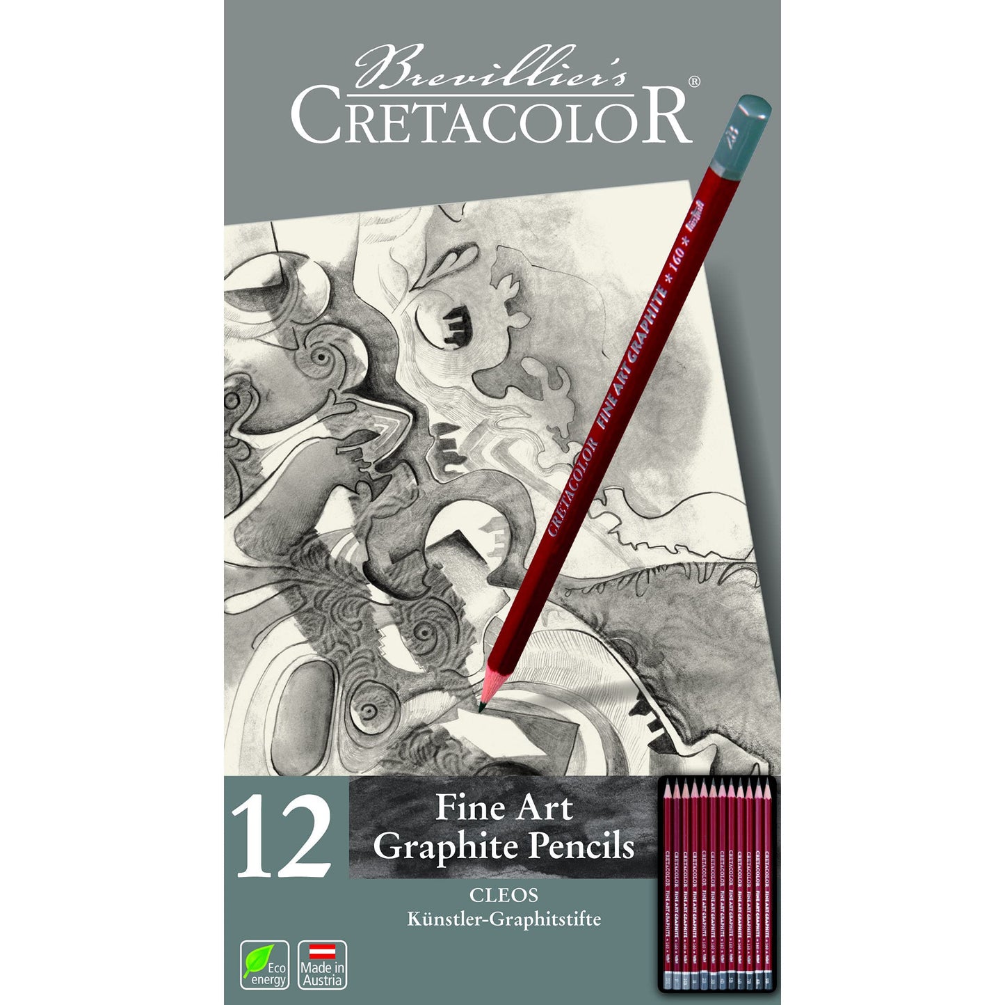 Cretacolor Cleos Fine Art Graphite Pencils Set of 12