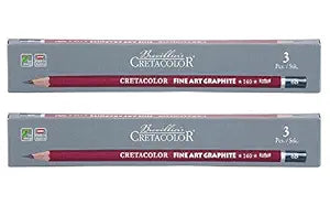Cretacolor Cleos Fine Art Graphite Set of 3 Pencils (Pack of 2) | Ideal for Drawing, Sketching, Mandala, Shading, Portrait, Pencils for Artists, Fine Art Students