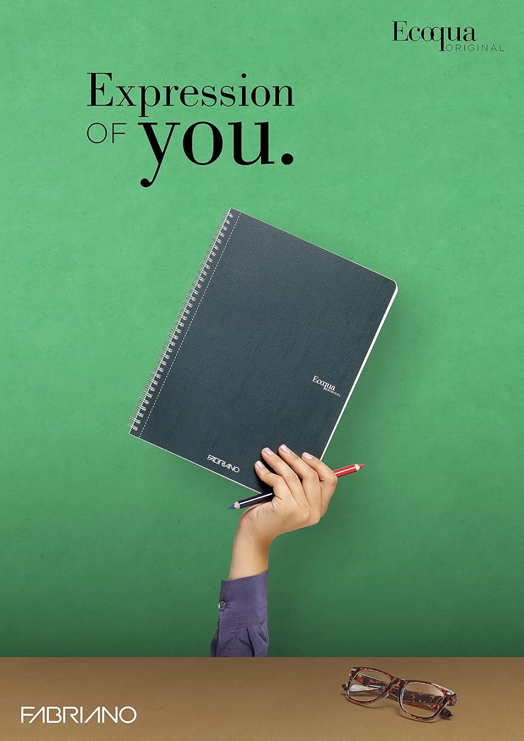 Fabriano Ecoqua Original Spiral-Bound Notebook, Cherry