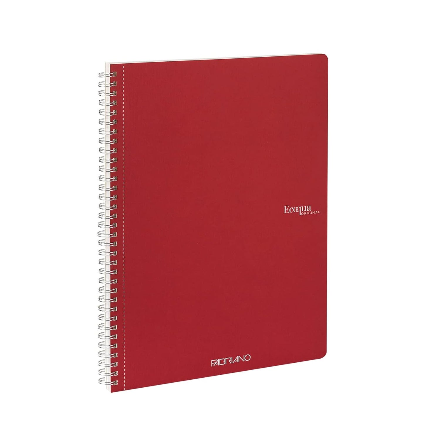 Fabriano Ecoqua Spiral Bound Original Notebook | A4, 5mm Graph Square, 70 Sheets, Cherry | Chlorine Free, Acid Free Paper, Recyclable
