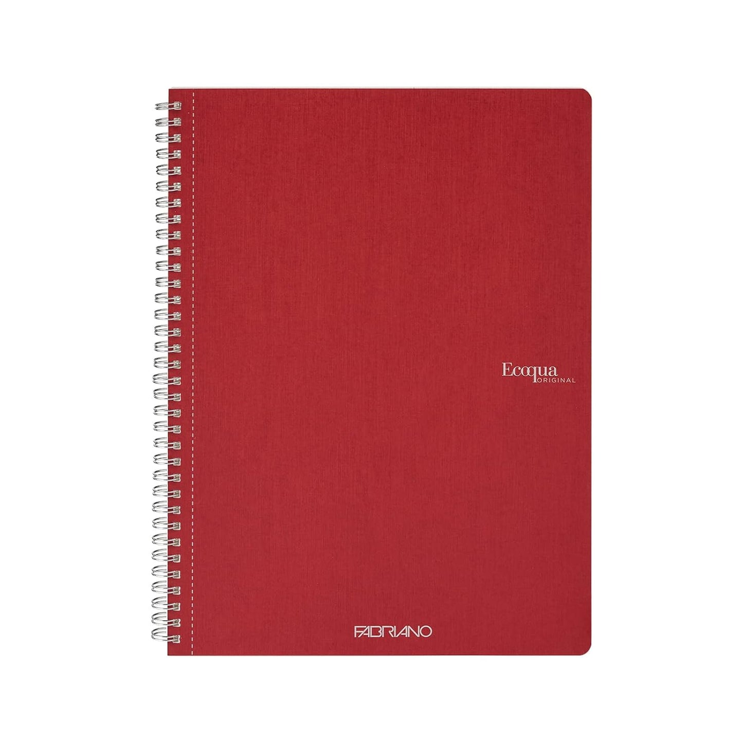 Fabriano Ecoqua Spiral Bound Original Notebook | A4, 5mm Graph Square, 70 Sheets, Cherry | Chlorine Free, Acid Free Paper, Recyclable