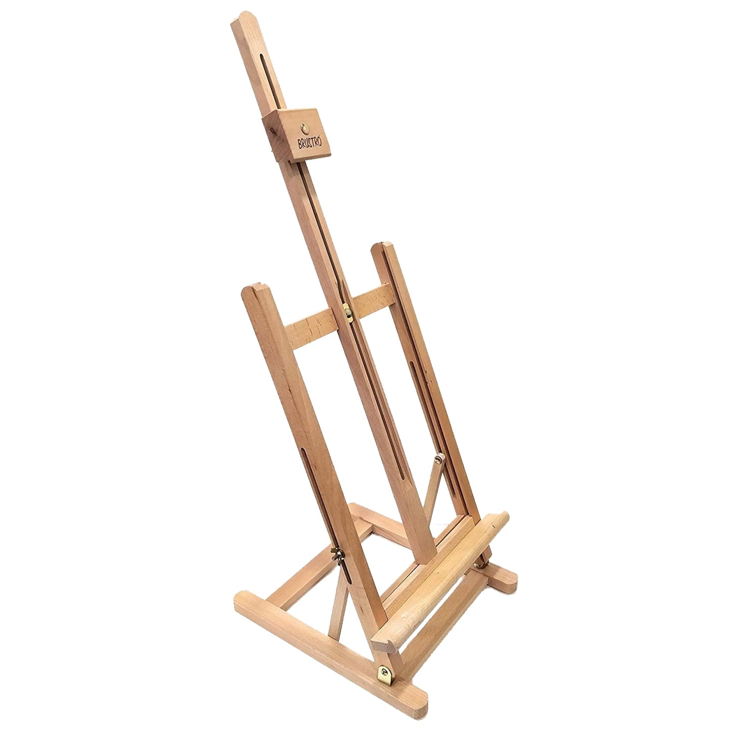 Brustro Artists Tabletop H-Frame Wooden Easel - 30 inches holds canvas up to 63 cm(24"). Canvas holder for acrylic and oil painting. Indoor and outdoor small art easel. Made of beechwood.
