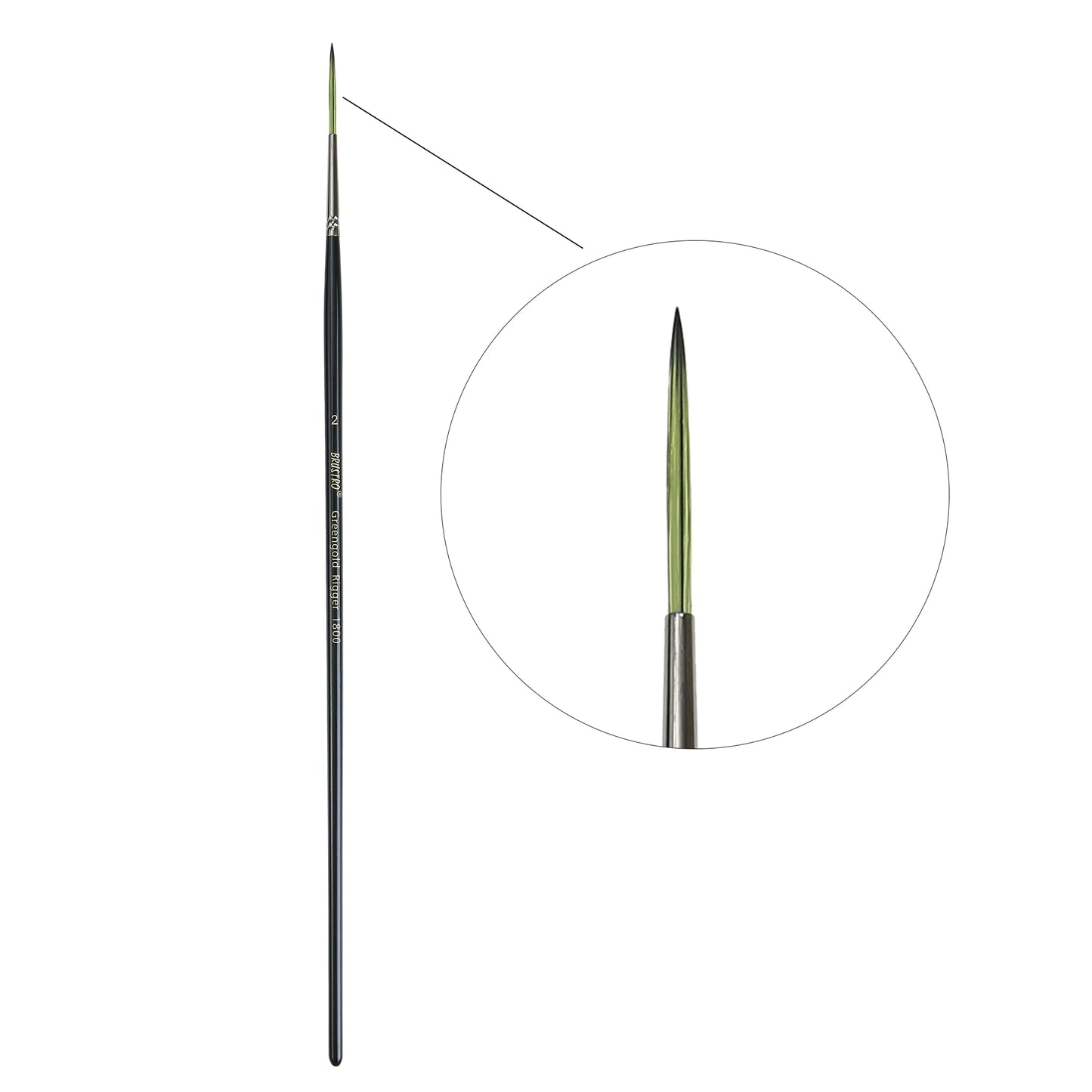 Brustro Artists Greengold Acrylic Brush Rigger Series 1800 - Size - 2