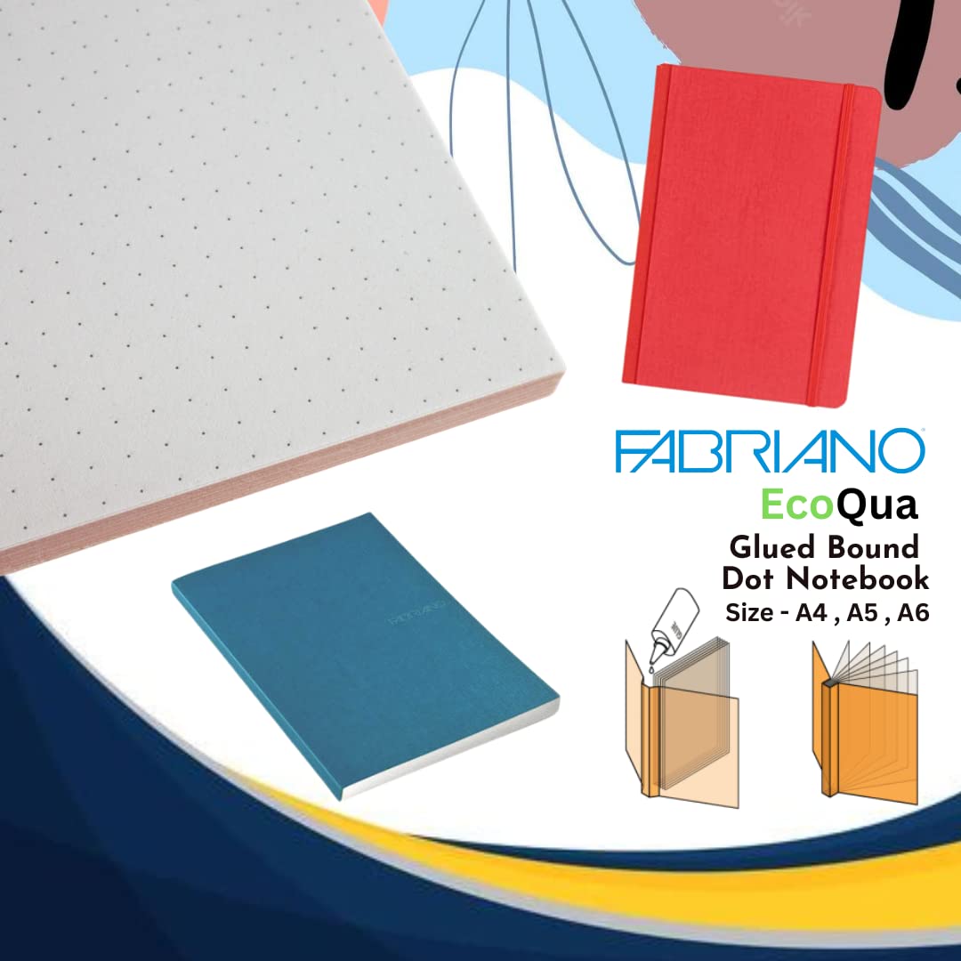 Fabriano Ecoqua A4 Glued Bound Dot Notebook Raspberry