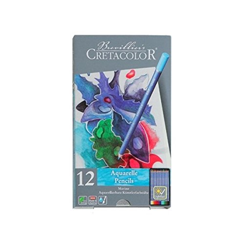 Cretacolor Marino Aquarelle Watercolor Pencil Set of 12 (Water Soluble Colour Pencils)