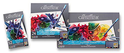 Cretacolor Marino Aquarelle Watercolor Pencil Set of 12 (Water Soluble Colour Pencils)