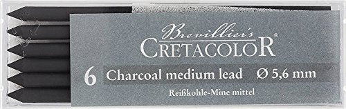 Cretacolor Artists' Charcoal Leads Medium (Set of 6)