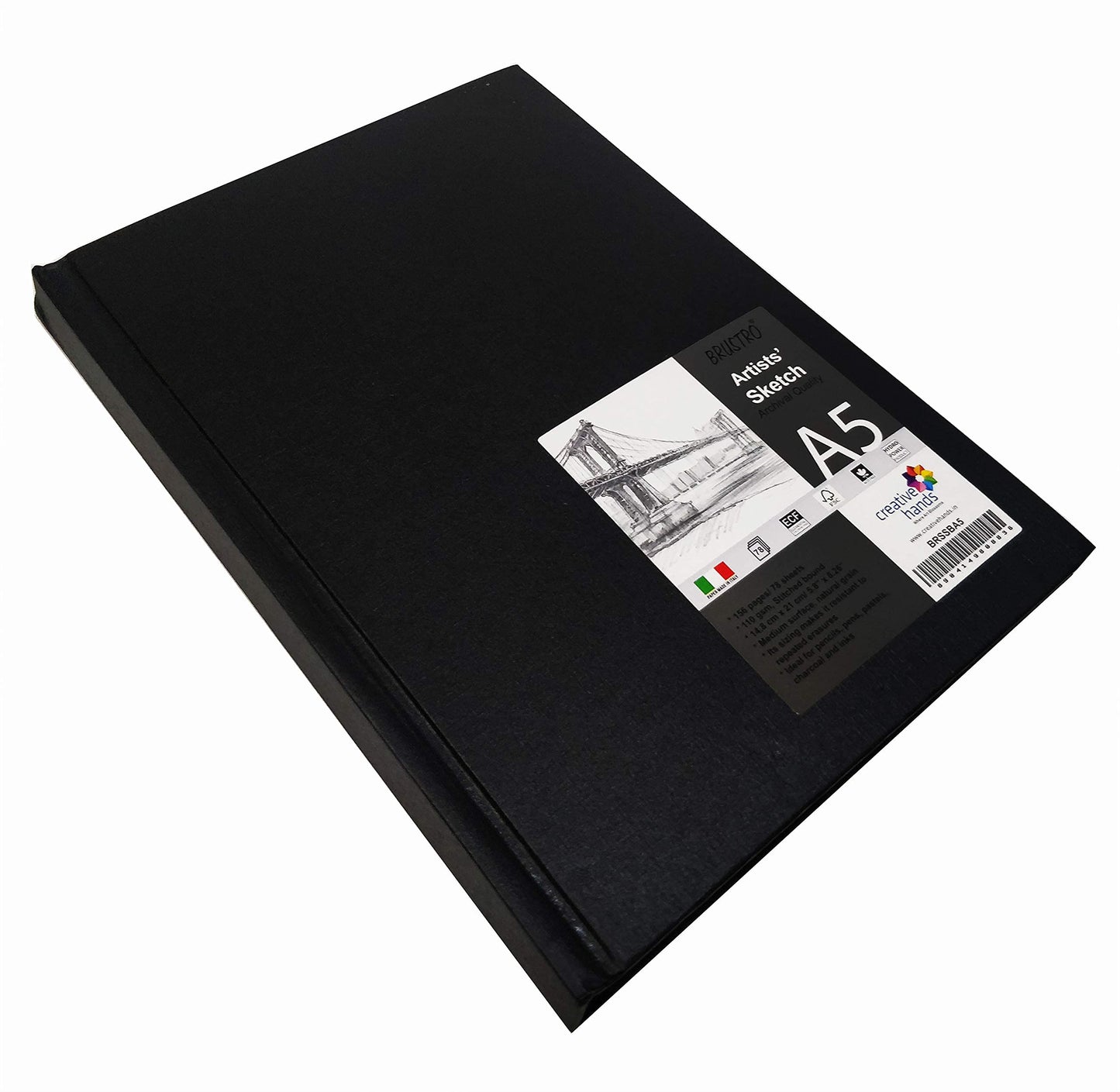 Cretacolor Black Box Charcoal Drawing Set of 20 - Tin Box (Free Brustro Artists' Sketch Book A5)