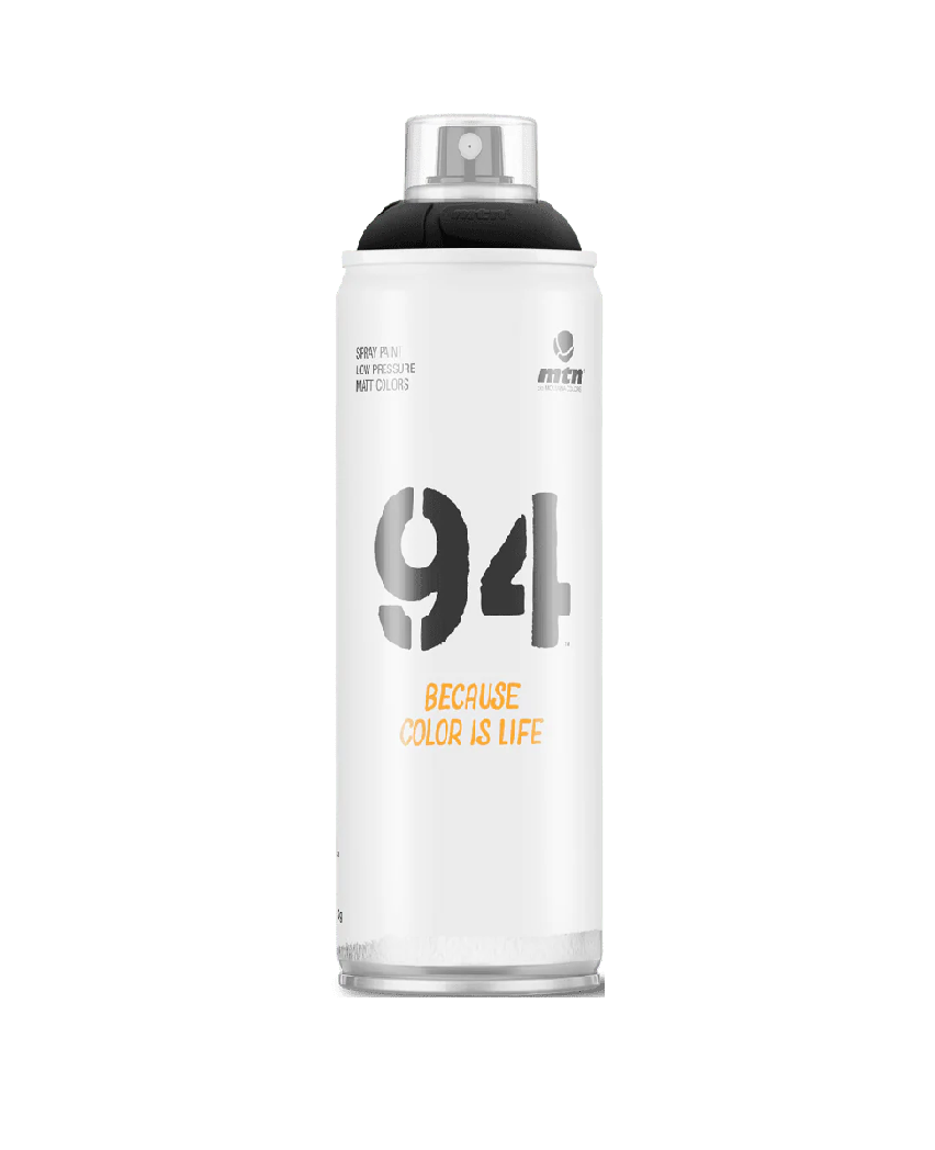 MTN 94 Low Pressure Spray Paints | DIY, Quick Drying, Matt finish, Porous, Non-porous, Metal, Wood, and Walls - 400ml - Black Shade