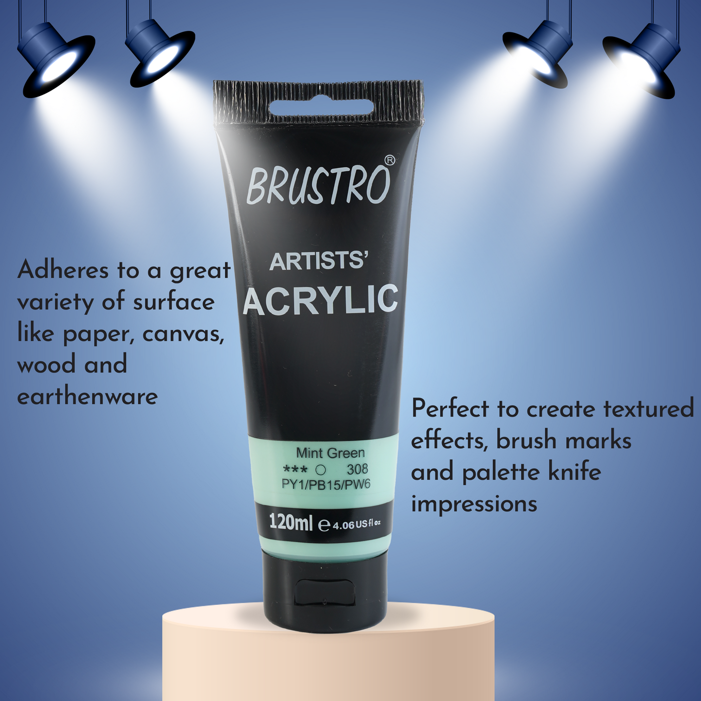 BRUSTRO Artists Acrylic 120ml Mint Green (Pastel Tone)