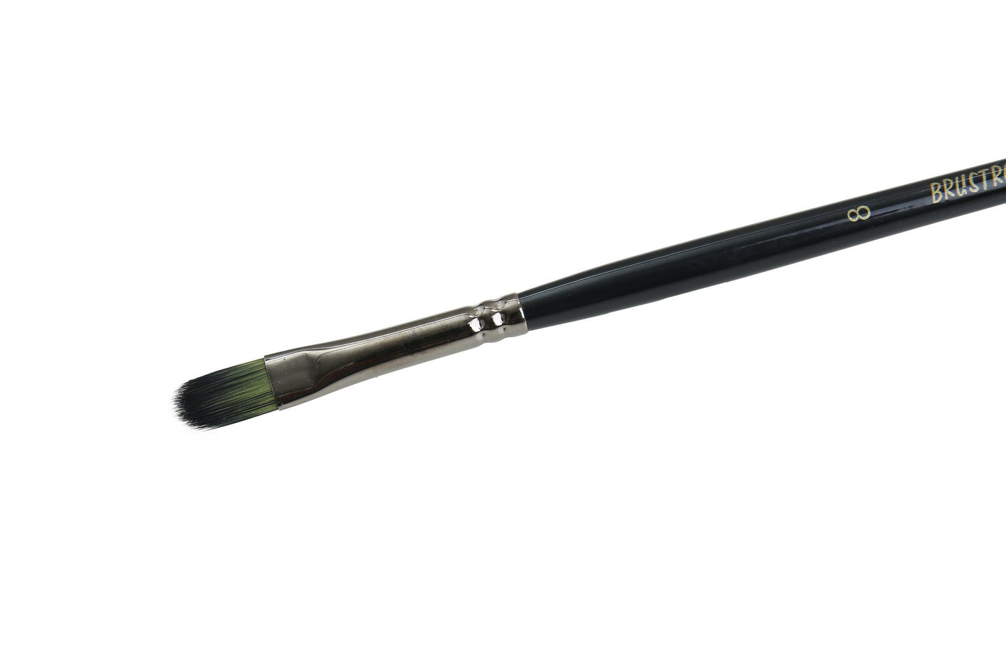 BRUSTRO Artists Greengold Acrylic Brush Filbert Series 1800 - Size - 8 | Ideal for Oil, Acrylic Painting on Paper, Canvas, Fine Art Students and Professional.