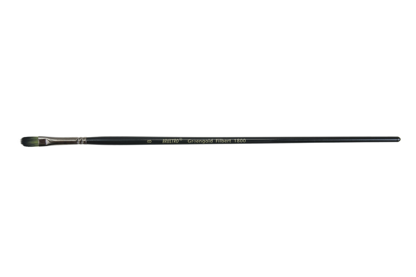 BRUSTRO Artists Greengold Acrylic Brush Filbert Series 1800 - Size - 8 | Ideal for Oil, Acrylic Painting on Paper, Canvas, Fine Art Students and Professional.