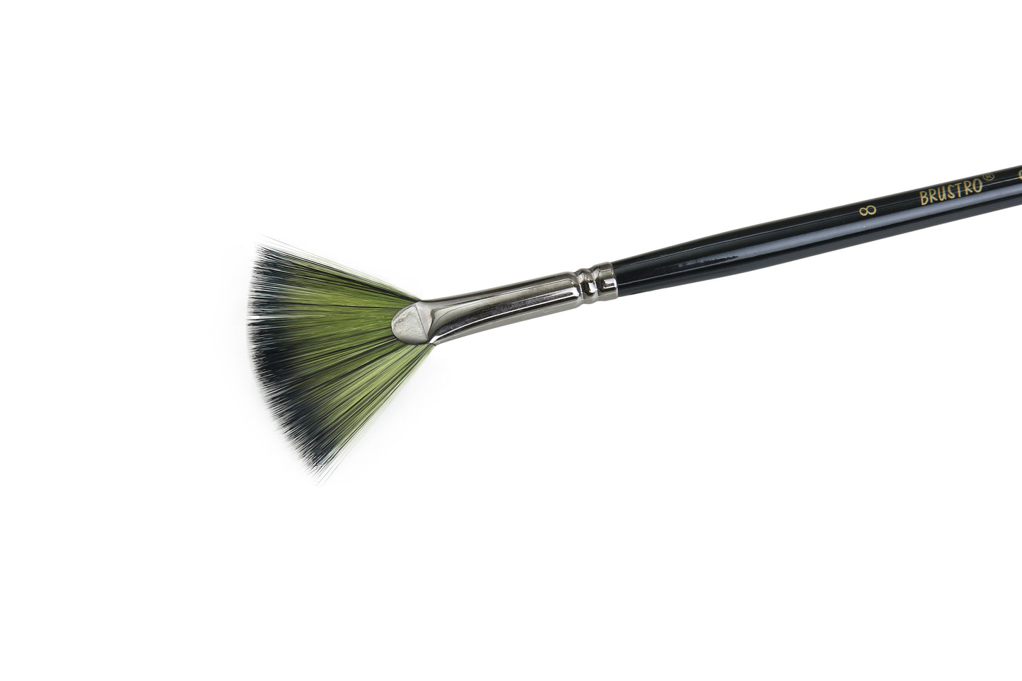 Brustro Artists Greengold Acrylic Brush Fan Series 1800 - Size - 8 | Ideal for Oil, Acrylic Painting on Paper, Canvas, Fine Art Students and Professional.