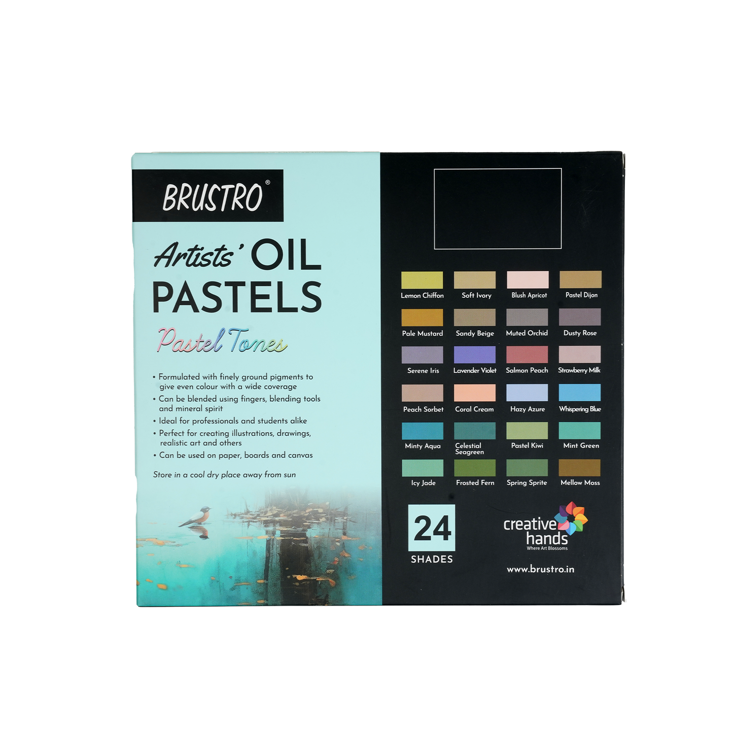 BRUSTRO Artist Oil pastel set of 24 (Pastel Tones)