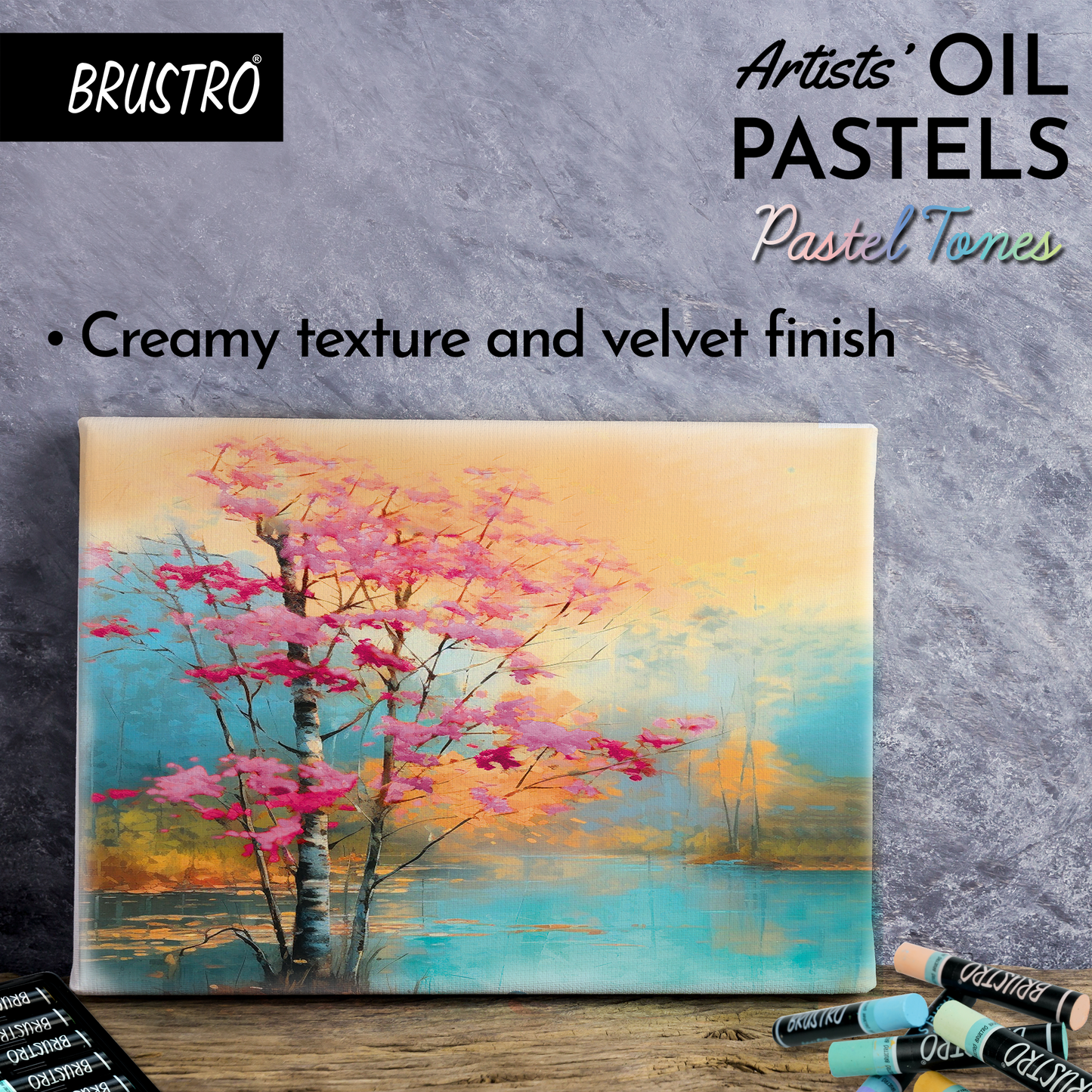 BRUSTRO Artist Oil pastel set of 24 (Pastel Tones)