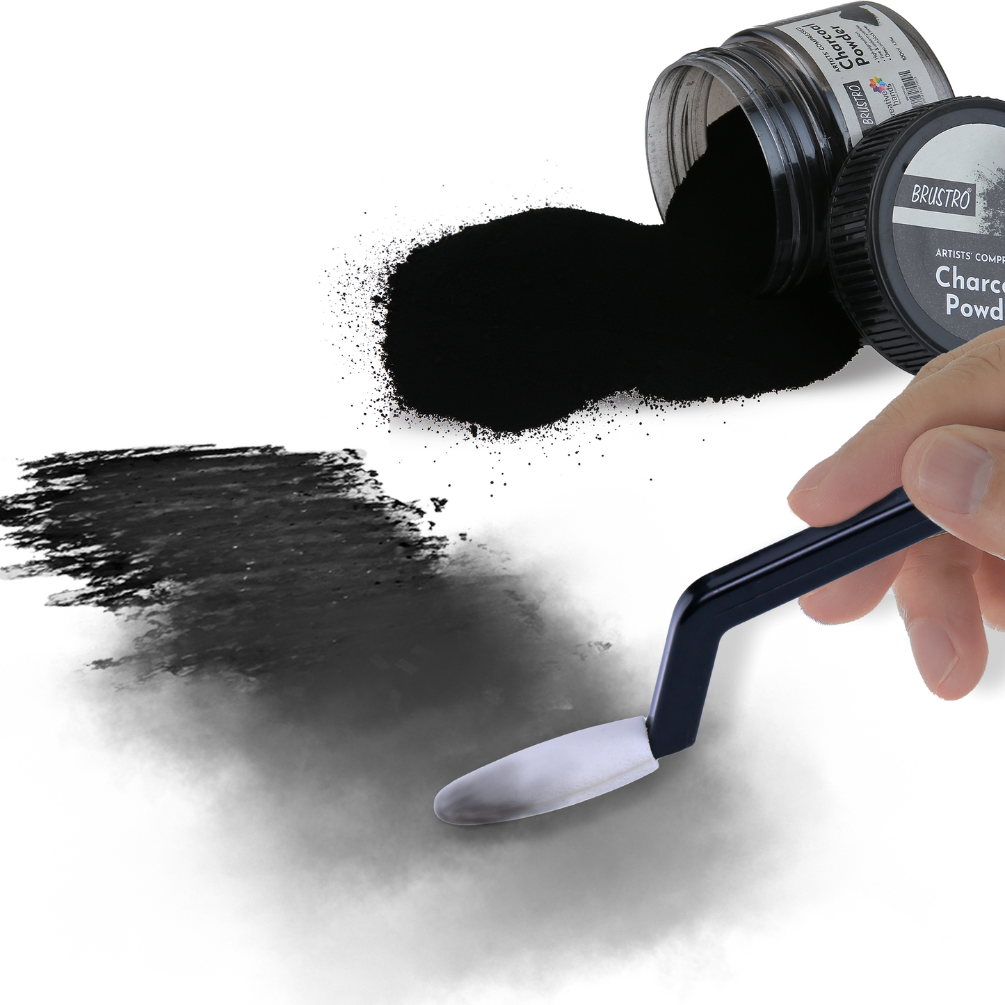 BRUSTRO Blendix Flexible Spongehead Soft Palette Knives | Set of 2 Ergonomic Handles with 10 Triangular & 10 Oval Sponge Blender | Ideal for Blending , Smudging With Graphite , Charcoal and Pastels.