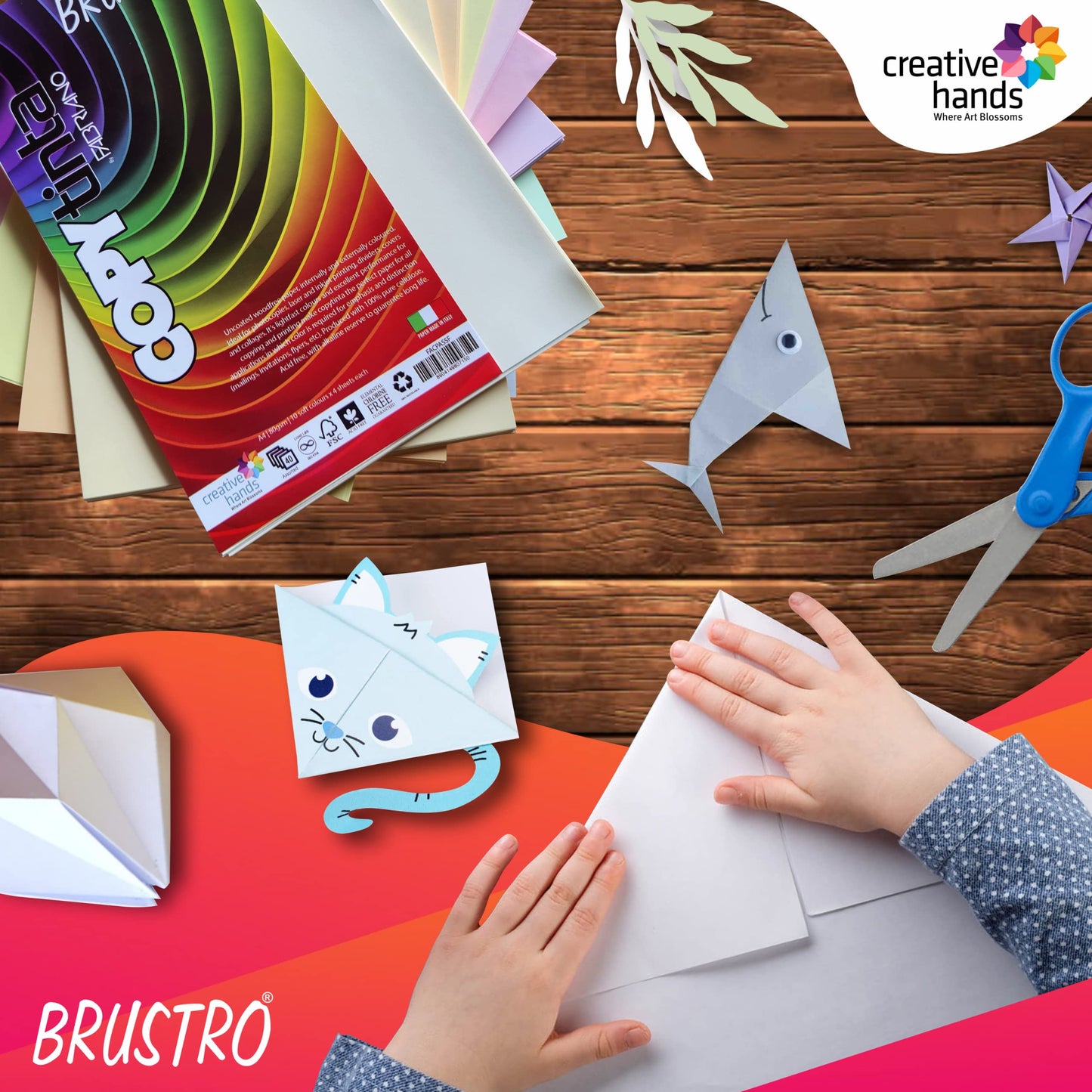 BRUSTRO Copytinta Coloured Craft Paper A4 Size 80 GSM Bright & Soft Colour 80 Sheets (10 cols Each of Bright and Soft X 4 Sheets). With Elle Erre card stock A5, 220 GSM,Pack of 24 Shades X 2 Sheets.