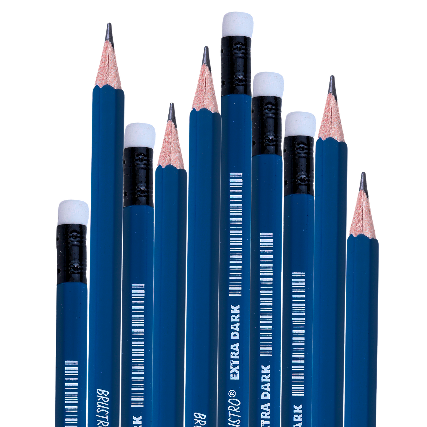 BRUSTRO Extra Dark Pencils | Black, Pack of 10 | Ideal for Drawing, Sketching, Mandala, Shading, Portrait for Artists, Fine Art Students