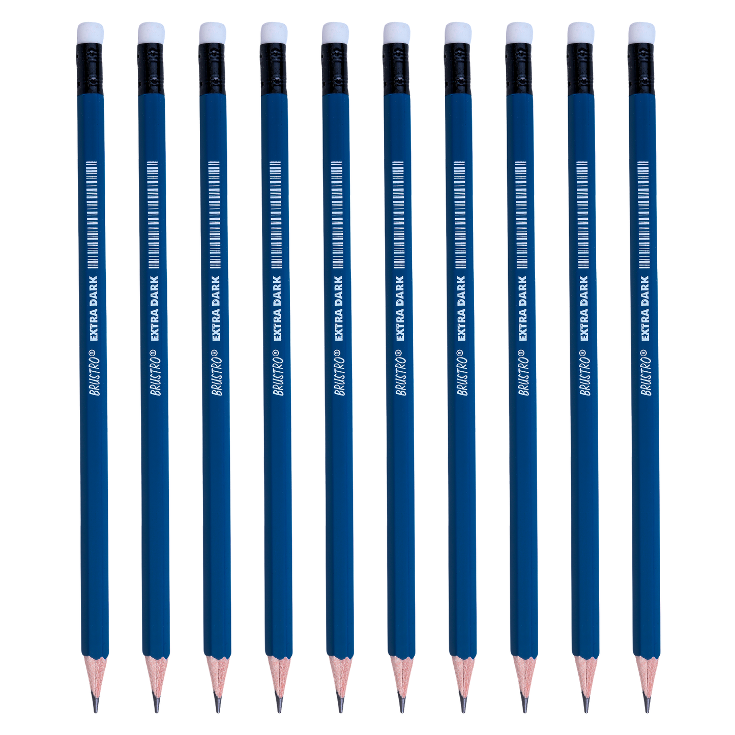 BRUSTRO Extra Dark Pencils | Black, Pack of 10 | Ideal for Drawing, Sketching, Mandala, Shading, Portrait for Artists, Fine Art Students