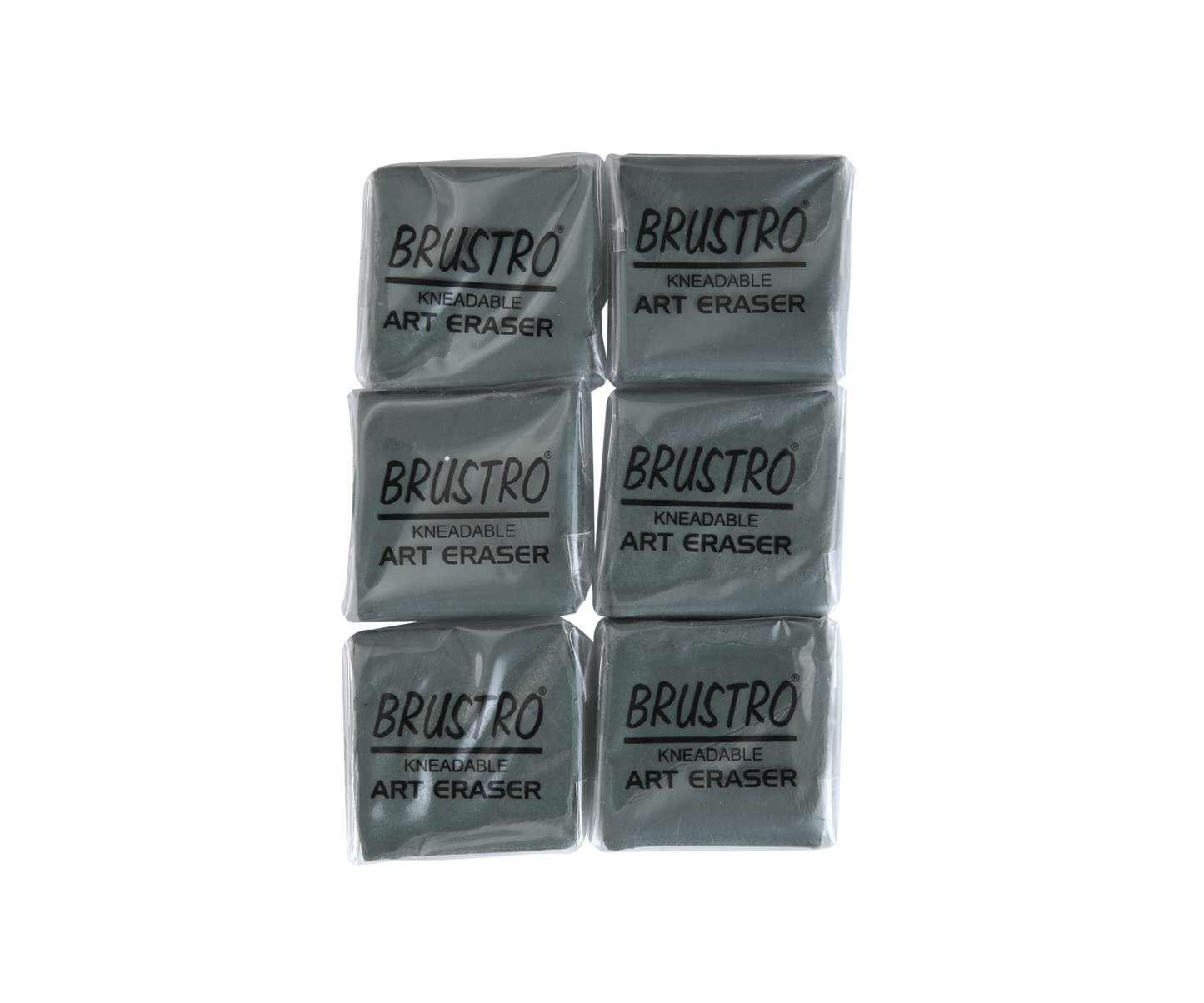 BRUSTRO Kneadable Art Eraser | Pack of 6 | Ideal for Students and Adults, Soft, Durable, Charcoal, Cleaning, Lightening, Correction of Drawings, Sketching, Art, Fineart, School, Office Use