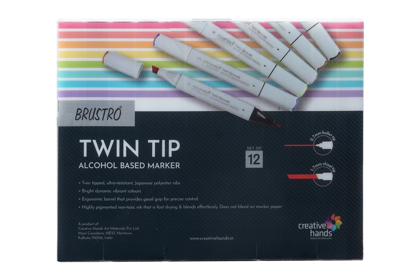 Brustro Twin Tip Alcohol Based Marker Sets Earth Tone (12)