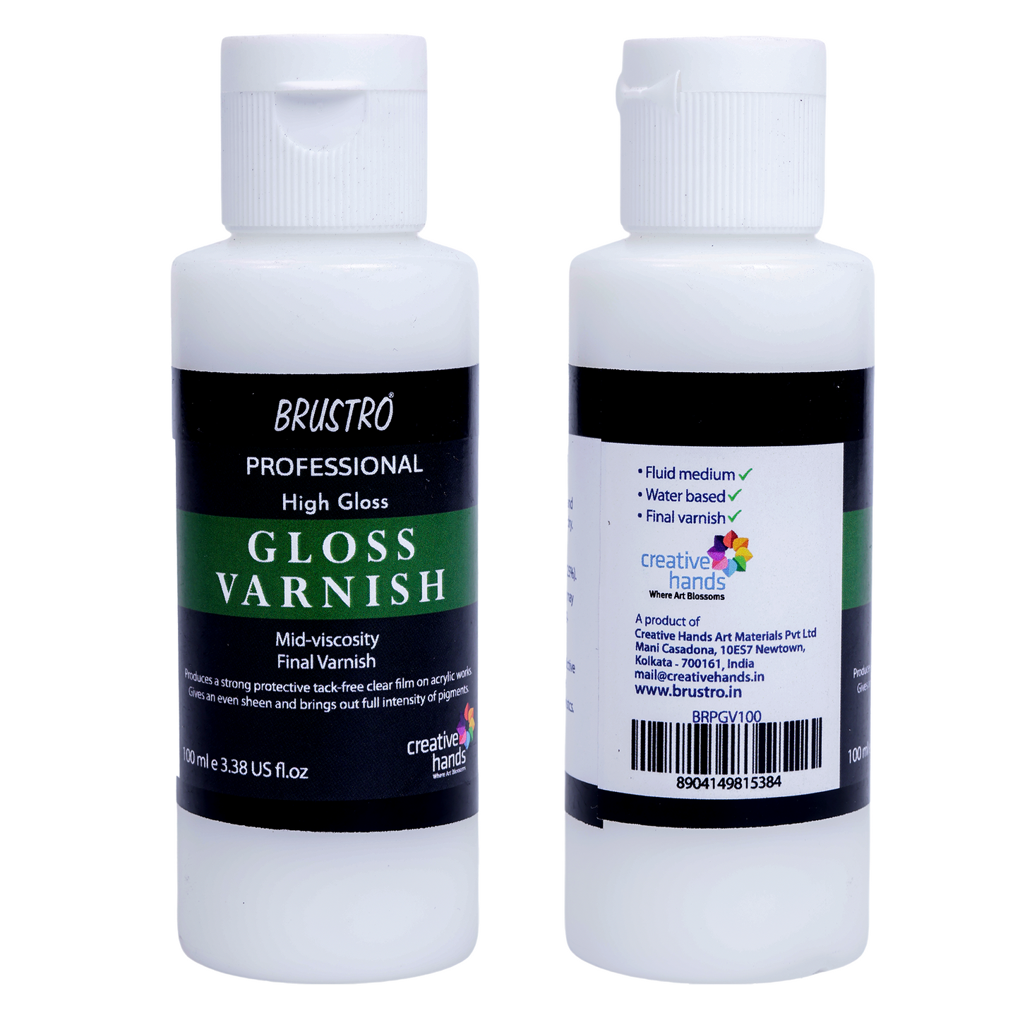 Brustro Professional High Gloss Varnish 100 Ml | Ideal for Coating on Acrylic Painting,Watercolours,Oil Paints,Non-Yellowing,Non Toxic,Transparent,Canvas,Paper, Artwork Protection.