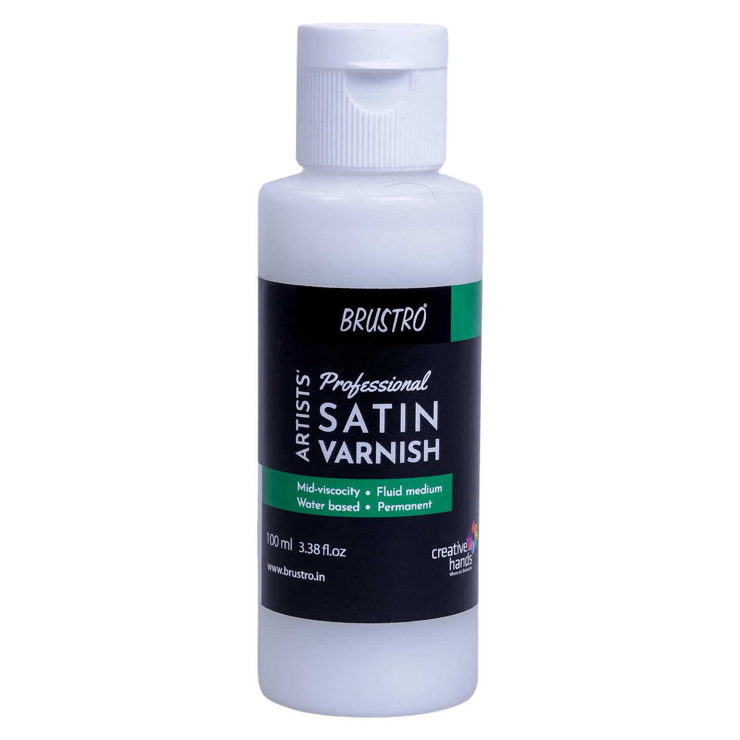 Brustro Artists Professional Liquid Satin Varnish 100 ml | Ideal for Coating on Acrylic Painting,Watercolours,Oil Paints,Non-Yellowing,Non Toxic,Transparent,Canvas,Paper, Artwork Protection.