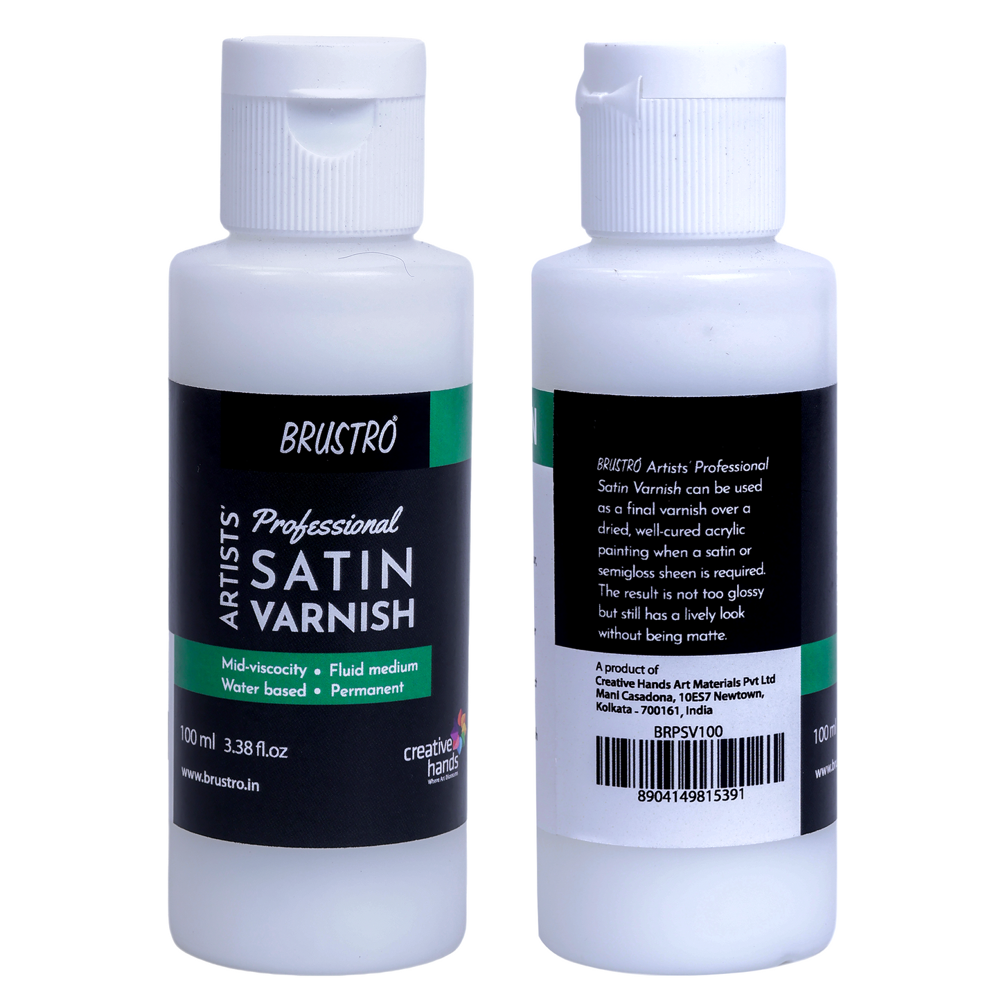 Brustro Artists Professional Liquid Satin Varnish 100 ml | Ideal for Coating on Acrylic Painting,Watercolours,Oil Paints,Non-Yellowing,Non Toxic,Transparent,Canvas,Paper, Artwork Protection.