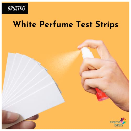 Brustro Perfume, Essential Oils - Paper Test Strips | Pack of 100, 300 GSM, 25% Cotton | Size- 2.5cm x 12cm | Ideal for Fragrances testing and Essential Oils, Acid Free Papers