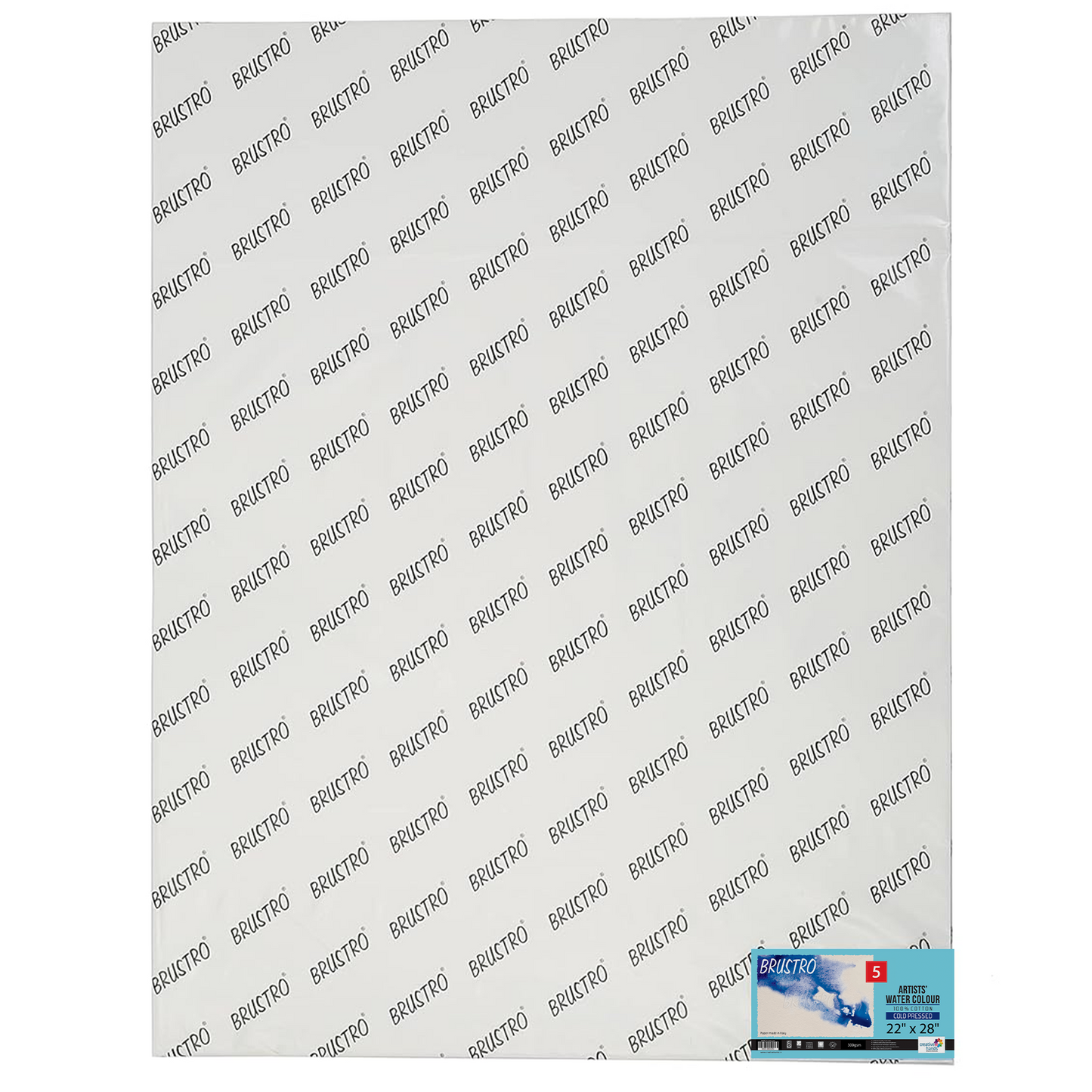 Brustro Artists’ Watercolour Paper 100% Cotton CP 300 Gsm, Size – 22"x 28" ( 5 sheets )