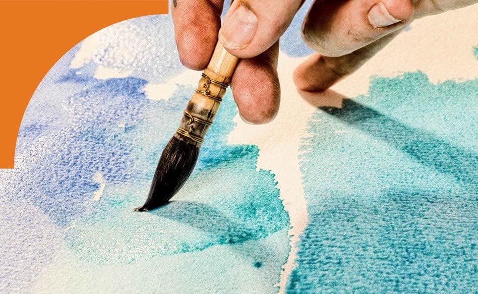 BRUSTRO Artist's Watercolour Paper | 300 GSM, A3, 25% Cotton, Cold Pressed | Pack of 5+1 Sheets | Ideal for Professional Painting, Acrylic, gouache. Dry & Wet, Fine Art students.