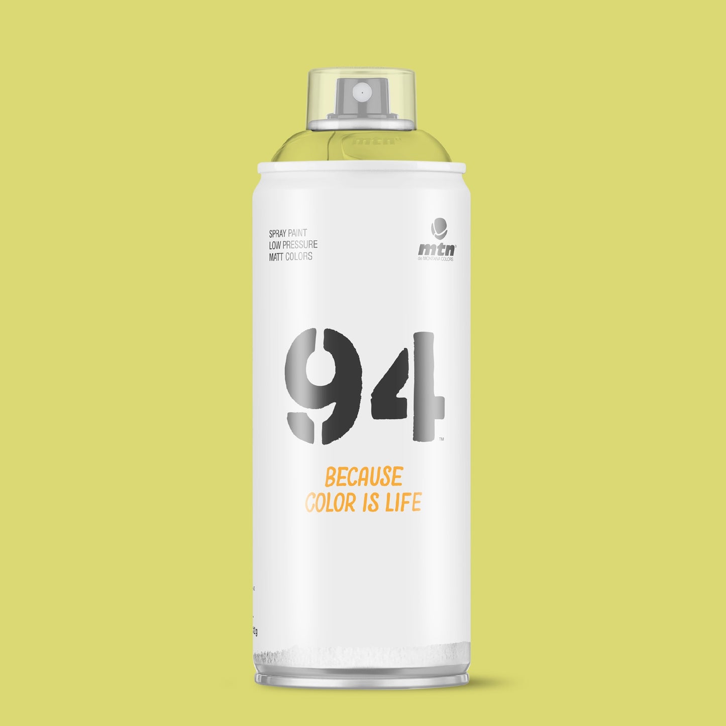 MTN 94 Low Pressure Spray Paints | DIY, Quick Drying, Matt finish, Porous, Non-porous, Metal, Wood, and Walls - 400ml - Lemon Yellow Shade