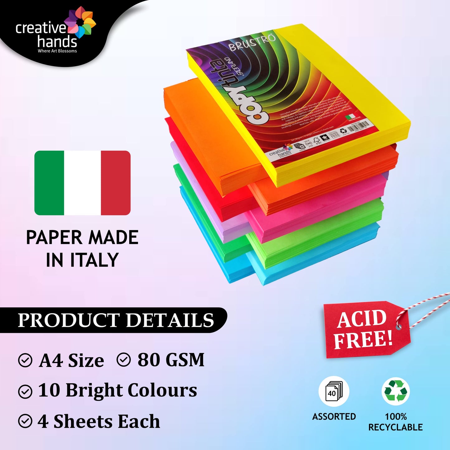 Fabriano Copy Tinta A4 Assorted Bright & Soft Combo Pack