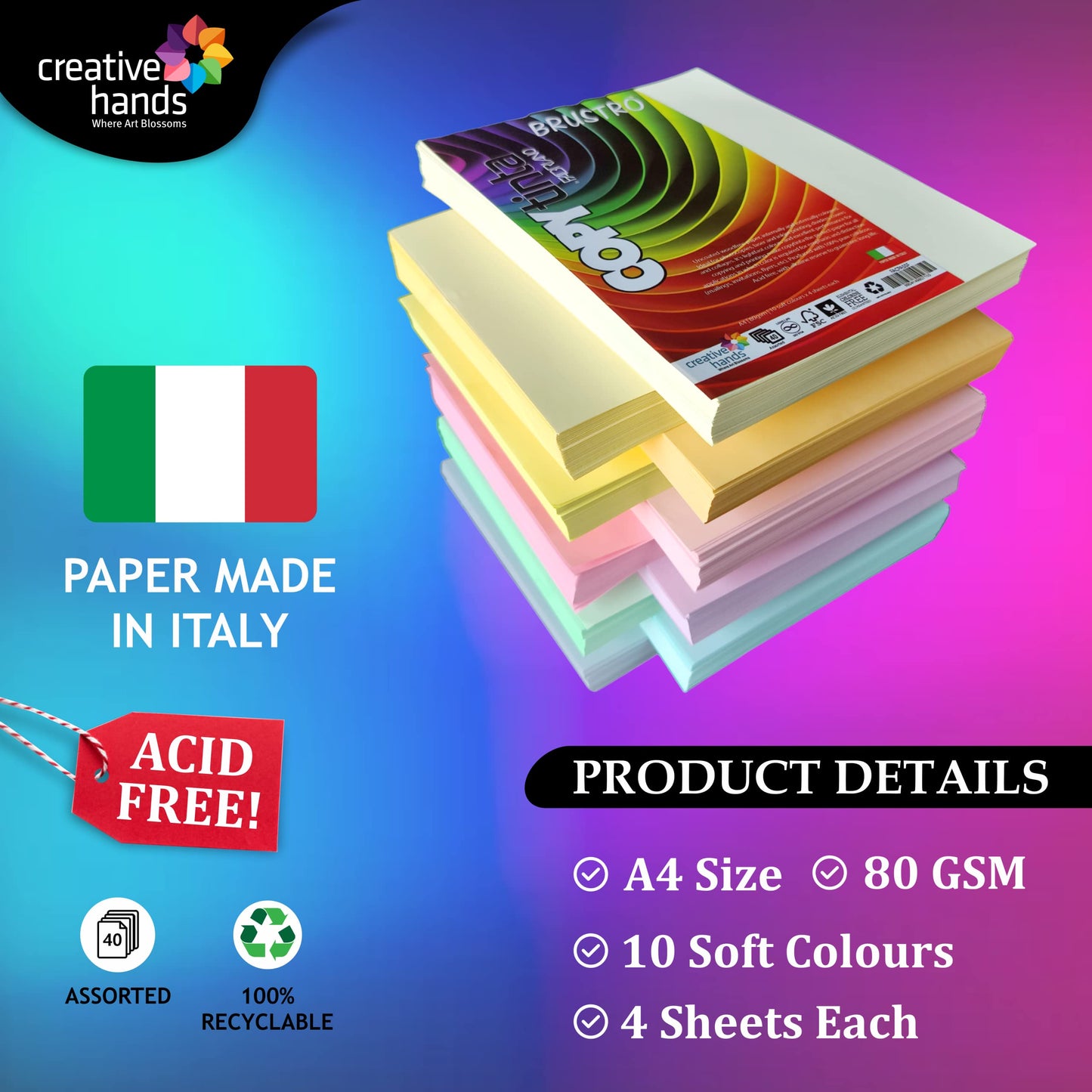 Fabriano Copy Tinta A4 Assorted Bright & Soft Combo Pack