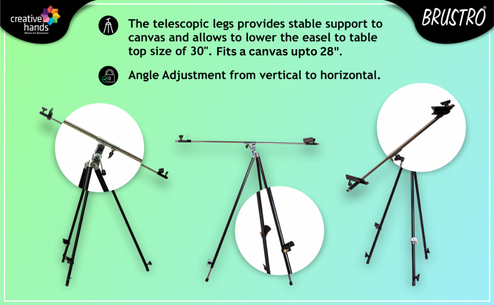 Brustro Steel Field Easel- Black With Weather Proof Carry Bag
