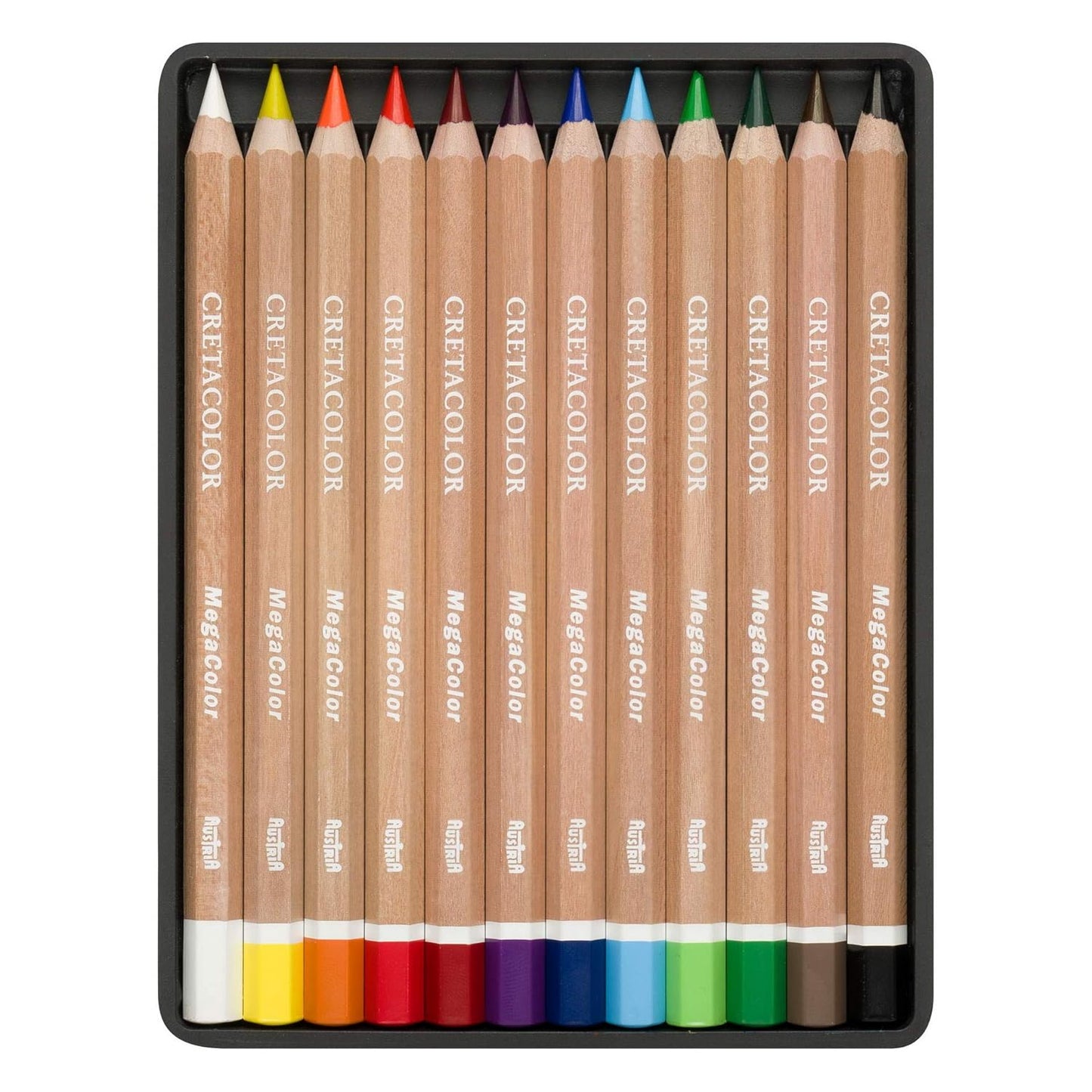 Cretacolor Mega Graphite Pencil - Set of 12 (9B) | Ideal for Drawing, Sketching, Mandala, Shading, Portrait, Pencils for Artists, Fine Art Students.