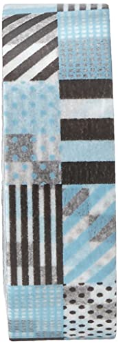 mt Washi Japanese Masking Tape Printed Designs , 15 mm x 10 mtrs Shade - Mix Blue, ( Pack Of 1 )