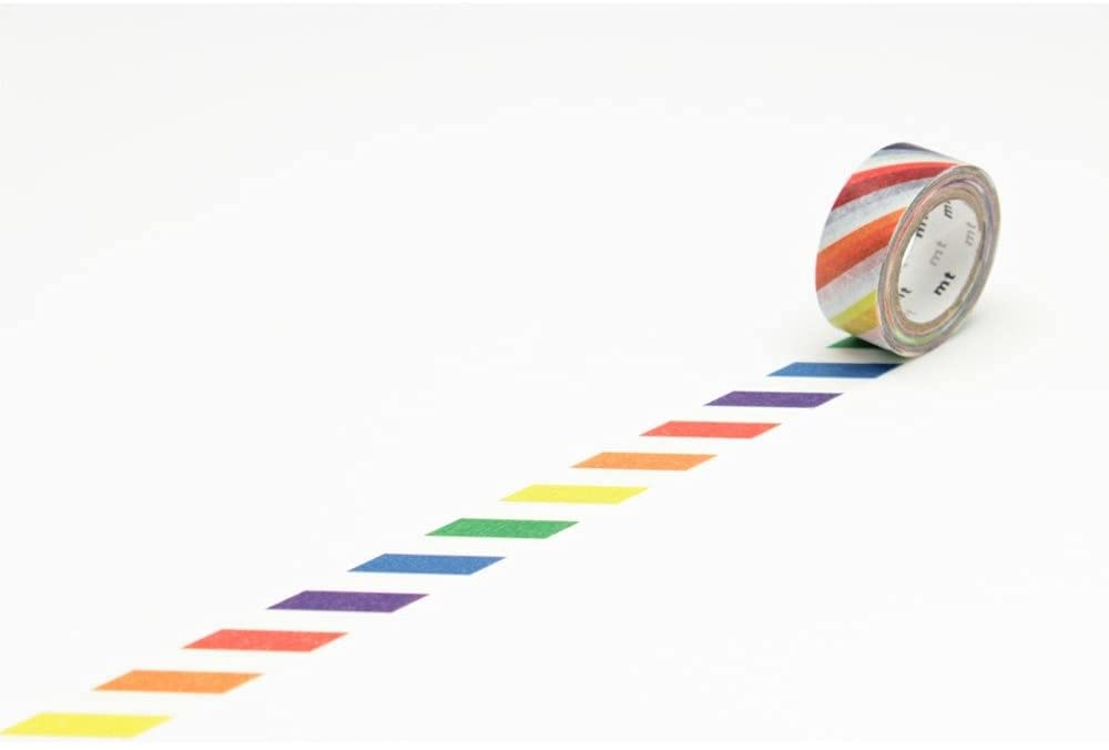 mt Washi Japanese Masking Tape Kids Series, Shade- Colorful Stripe 15 mm x 7 mtrs (Pack of 1)