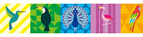 mt Washi Japanese Masking Tape , 15mm x 7 mtrs Shade - Colorful bird