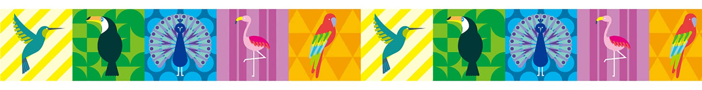 mt Washi Japanese Masking Tape , 15mm x 7 mtrs Shade - Colorful bird