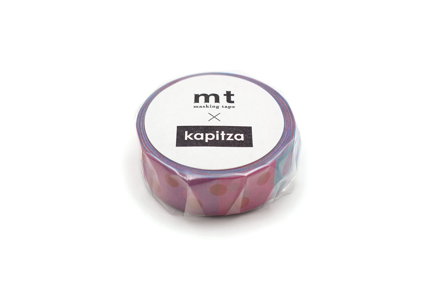 mt Washi Japanese Masking Tape , 15mm x 7 mtrs Shade - Kapitza Polka Dot Vivid (Pack of 1)