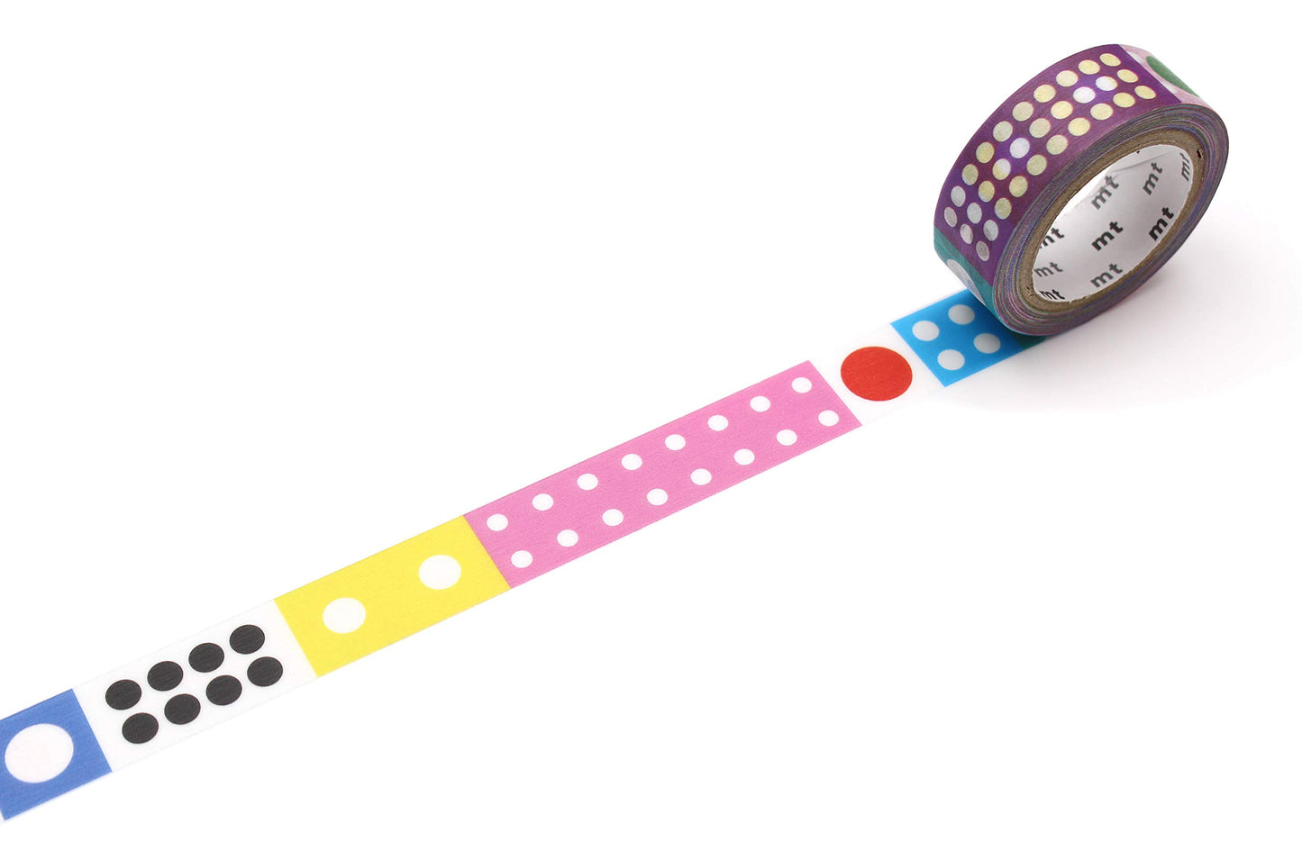 mt Washi Japanese Masking Tape , 15mm x 7 mtrs Shade - Kapitza Polka Dot Ice (Pack of 1)