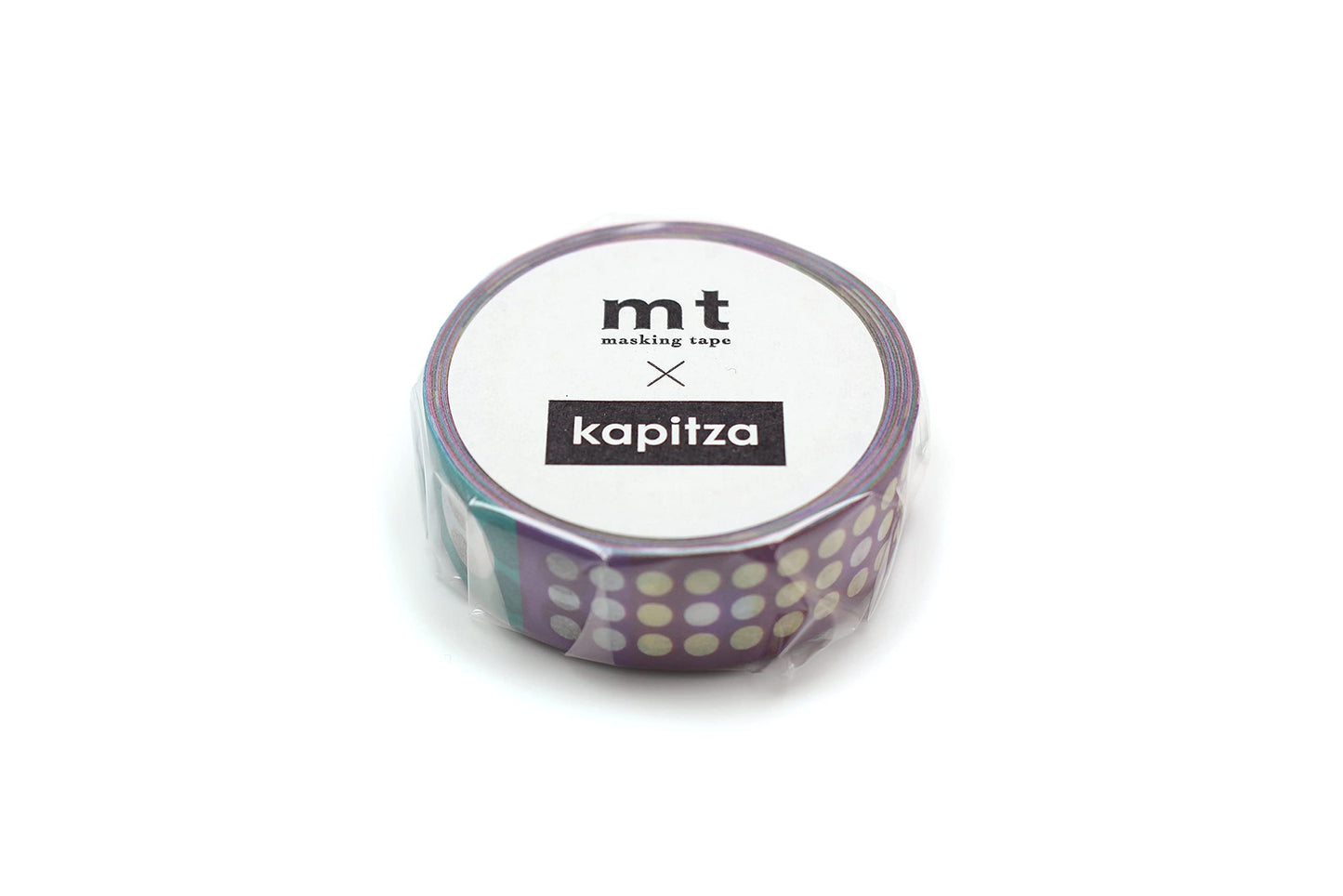 mt Washi Japanese Masking Tape , 15mm x 7 mtrs Shade - Kapitza Polka Dot Ice (Pack of 1)