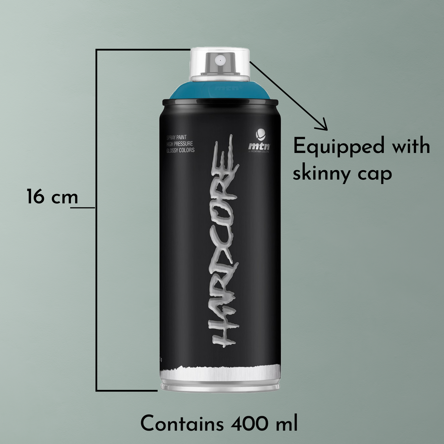MTN Hardcore High Pressure Spray Paints | DIY, Quick Drying with gloss finish for most surfaces like Porous, Non-porous, Metal, Wood, and Walls - 400ml