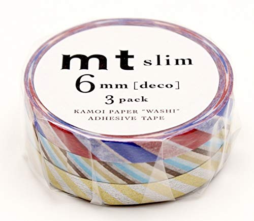 mt Washi Japanese Slim Masking Tape , 6 mm x 10 mtrs Shade - Twist Cord C, ( Pack Of 3 )