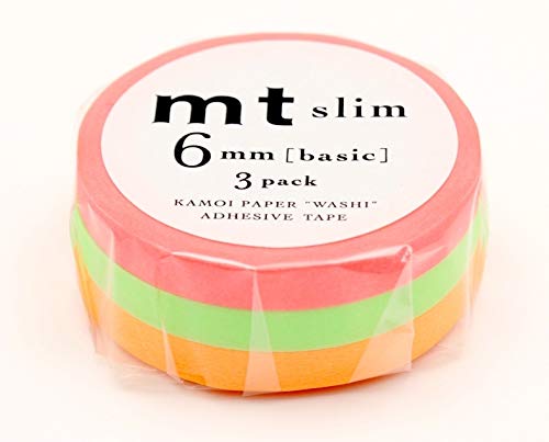 mt Washi Japanese Slim Masking Tape , 6 mm x 10 mtrs Shade - I, ( Pack Of 3 )
