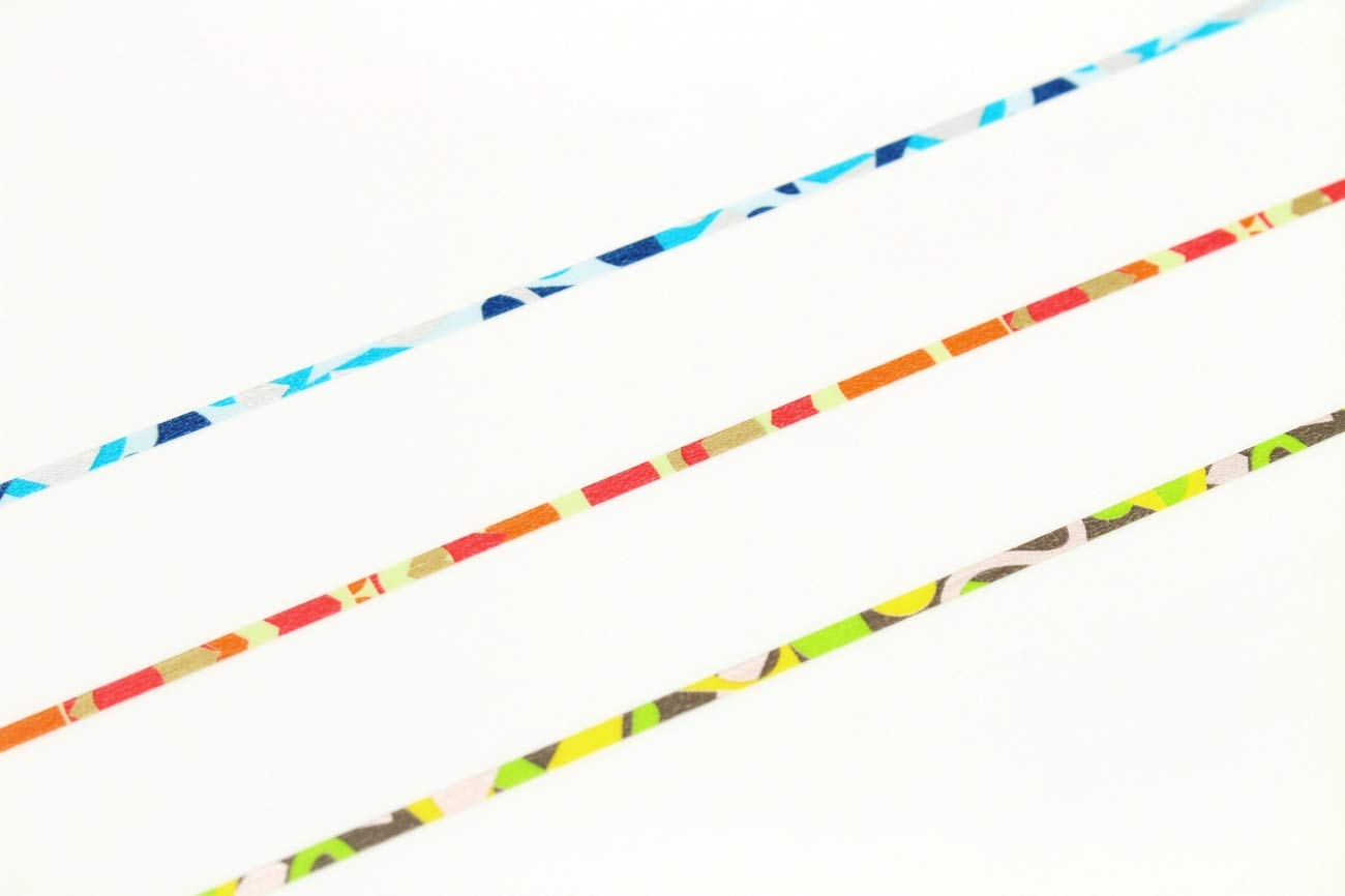 mt Washi Japanese Slim Masking Tape, Shade- Art ,3 mm x 10 mtrs (Pack of 3)