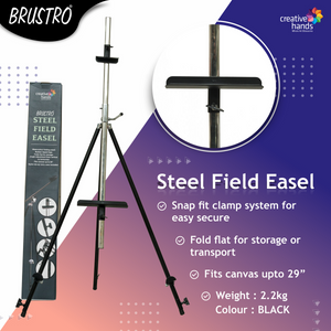 Brustro Steel Field Easel- Black With Weather Proof Carry Bag