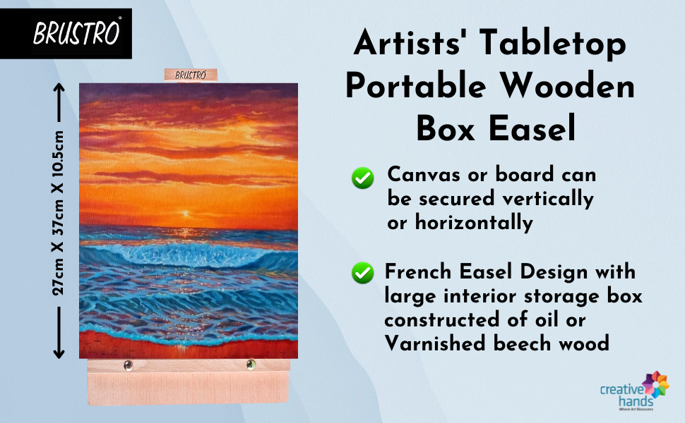 Brustro Artists' Tabletop Portable Wooden Box Easel
