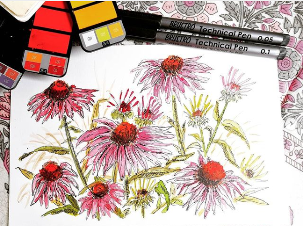 BRUSTRO Artist's Watercolour Paint Pan (Set of 42 Colors) with Artists Watercolour Paper 300 GSM, 25% Cotton, Cold Pressed, A4 (Pack of 12), A3 (Pack of 6) & A5 (Pack of 24)